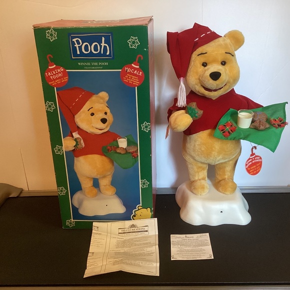 Telco Other - Vintage 1999 Winnie The Pooh Animated Talking Motionette Milk and Cookies
